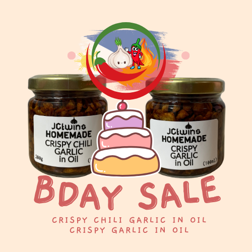 JCTwins Birthday Sale – Crispy Garlic & Crispy Chili Garlic in Oil (100ml | 350ml | 500ml)